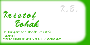 kristof bohak business card