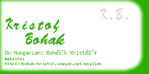 kristof bohak business card